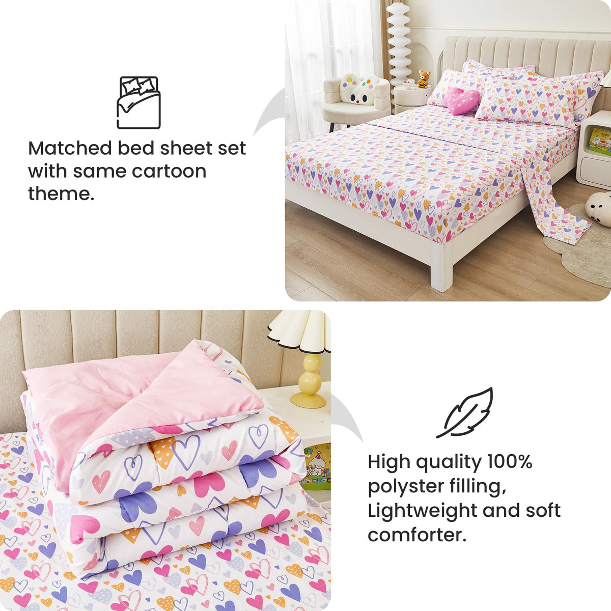 Mooreeke comforter 76x86 inches fits a standard kids bed