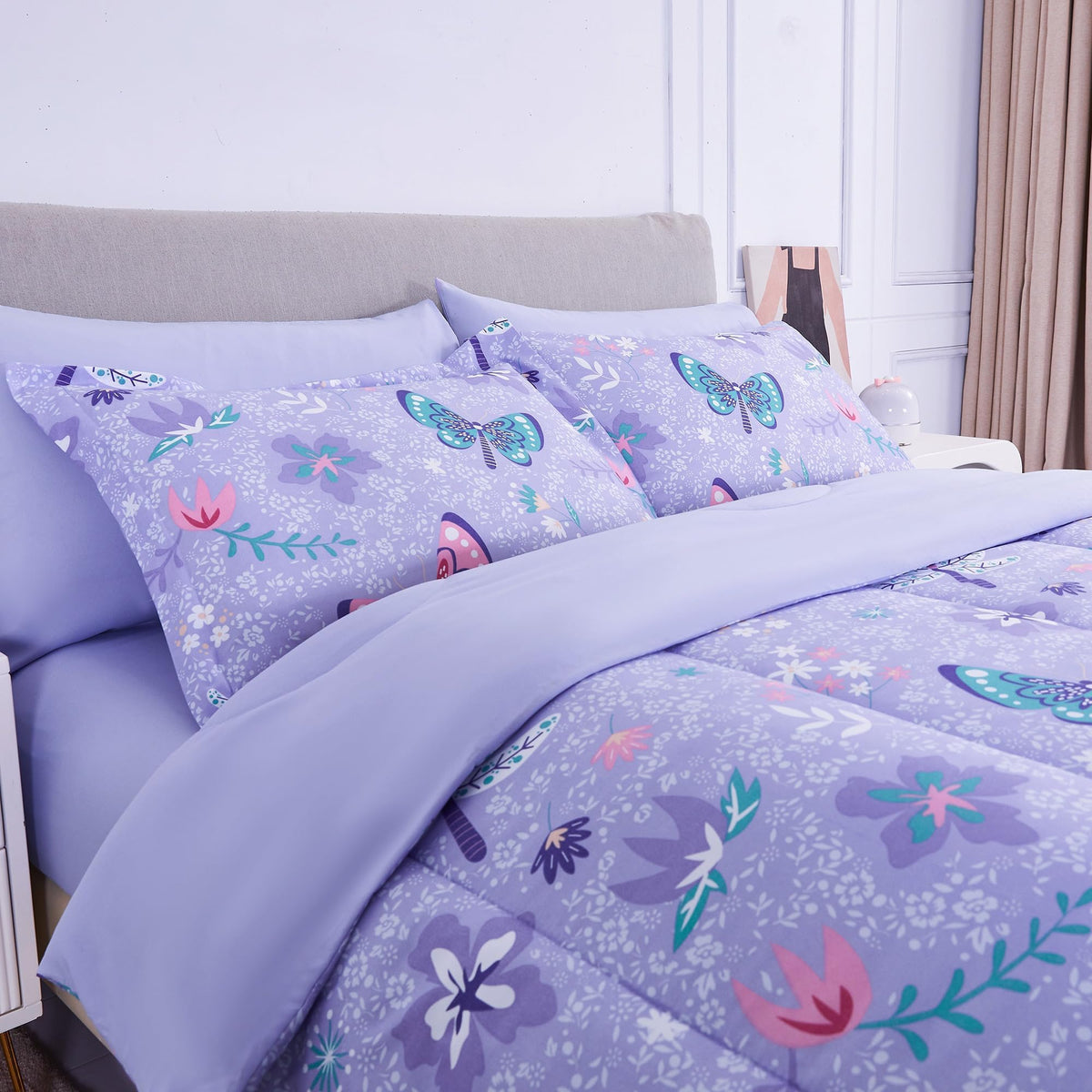 Mooreeke twin comforter set flat sheet contributes breathable softness