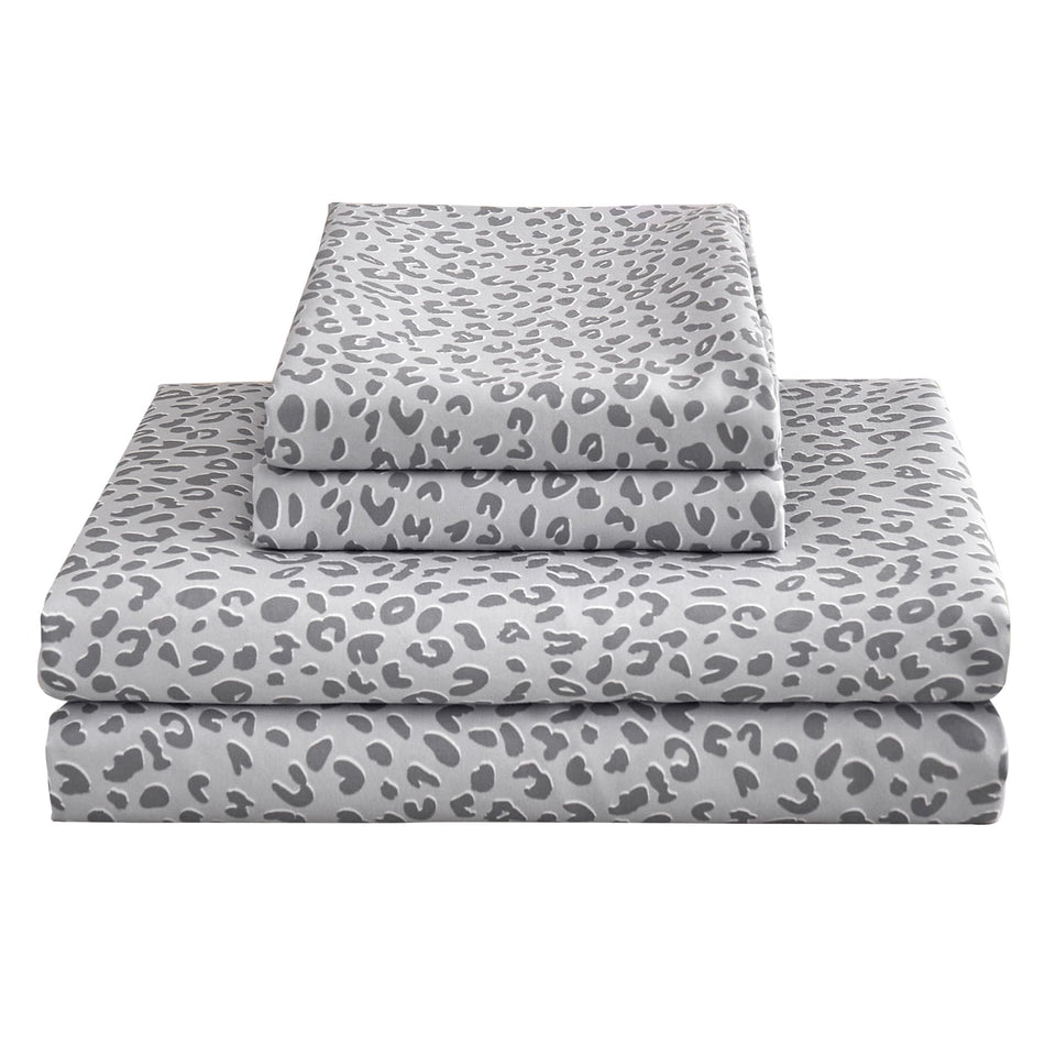 Mooreeke leopard cheetah queen sheets with soft microfiber texture for comfort