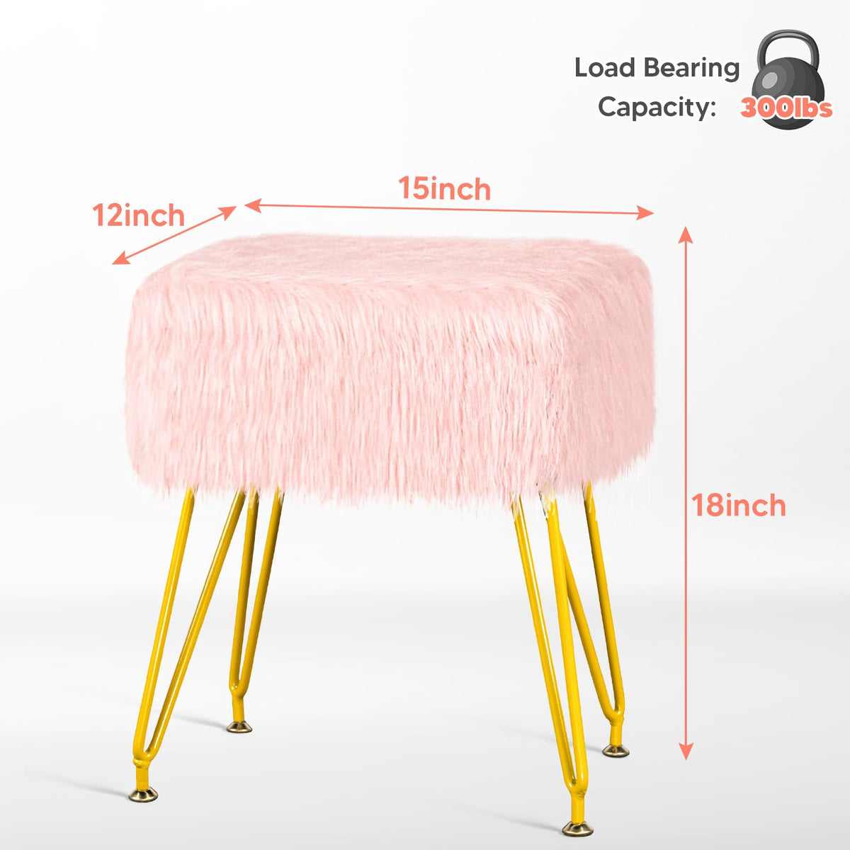 MOOWIND vanity stool with anti-slip feet protects floors on various surfaces.
