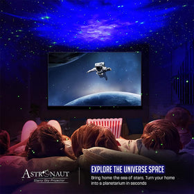 Mooyran spaceman projector features 360-degree adjustable angle for versatile placement.