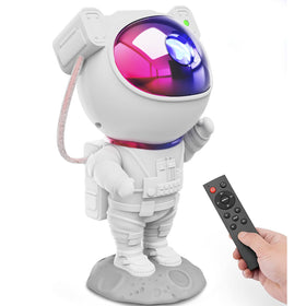Mooyran Colorful Astronaut Galaxy Projector casts a cozy nebula glow on walls.