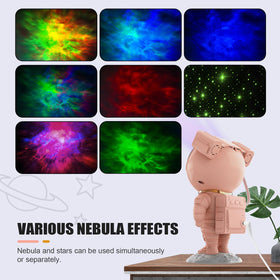 Mooyran Pink Astronaut rotation head directs galaxy projection for flexible decor.