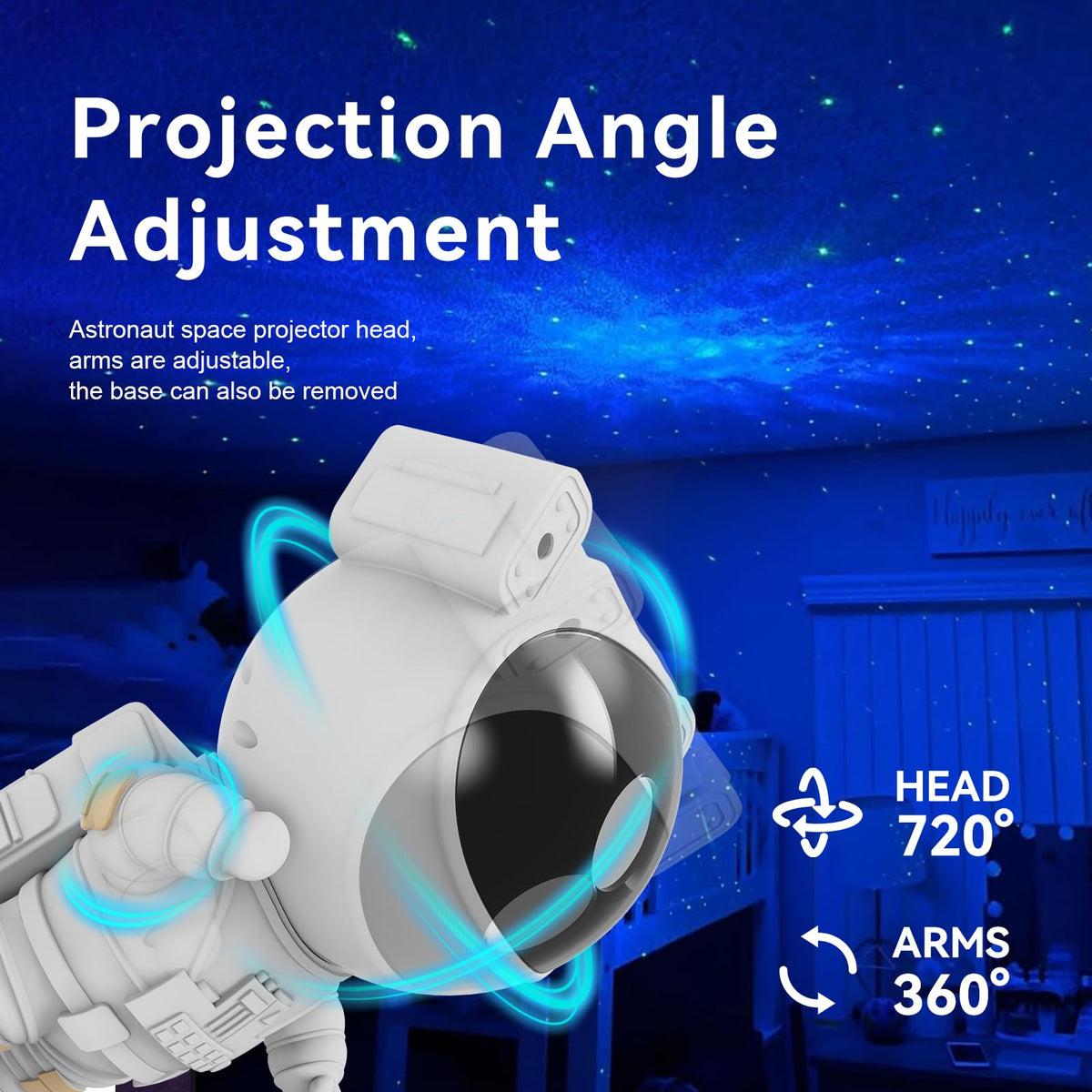 Mooyran Star Projector shown with remote and timer for easy use