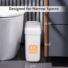 MOPALL slim-bin-between-vanity shows slim profile for tight spaces