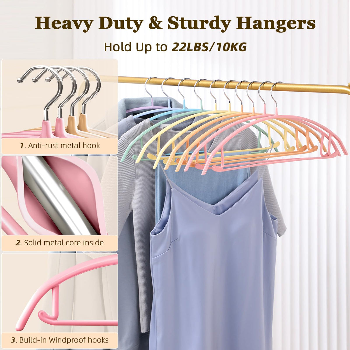 MOPALL 16.5-inch adult standard hanger ideal for shirts and dresses