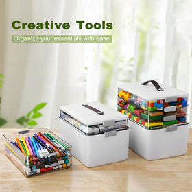 MOPALL 4-tier organizer front view with lid for secure storage