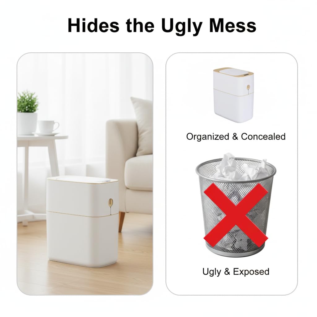 MOPALL IPX5 waterproof and rust-proof trash bin for wet environments.