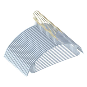 MOPALL 20-pack non-slip hangers keep garments secure on the rod.