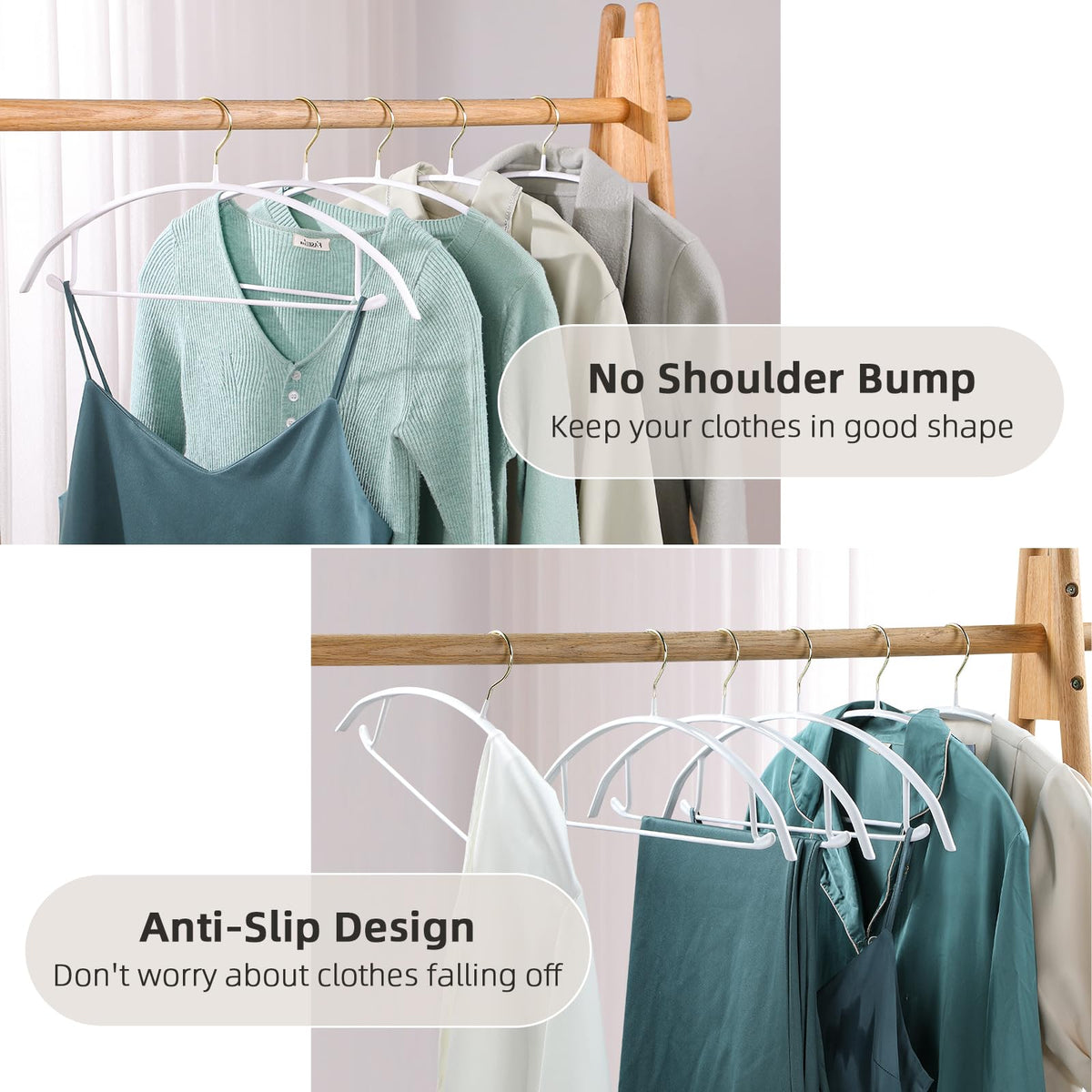 MOPALL hanger shoulder detail prevents bumps and wrinkles