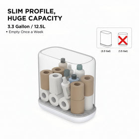 MOPALL modern white waste bin blends with decor, stays functional.
