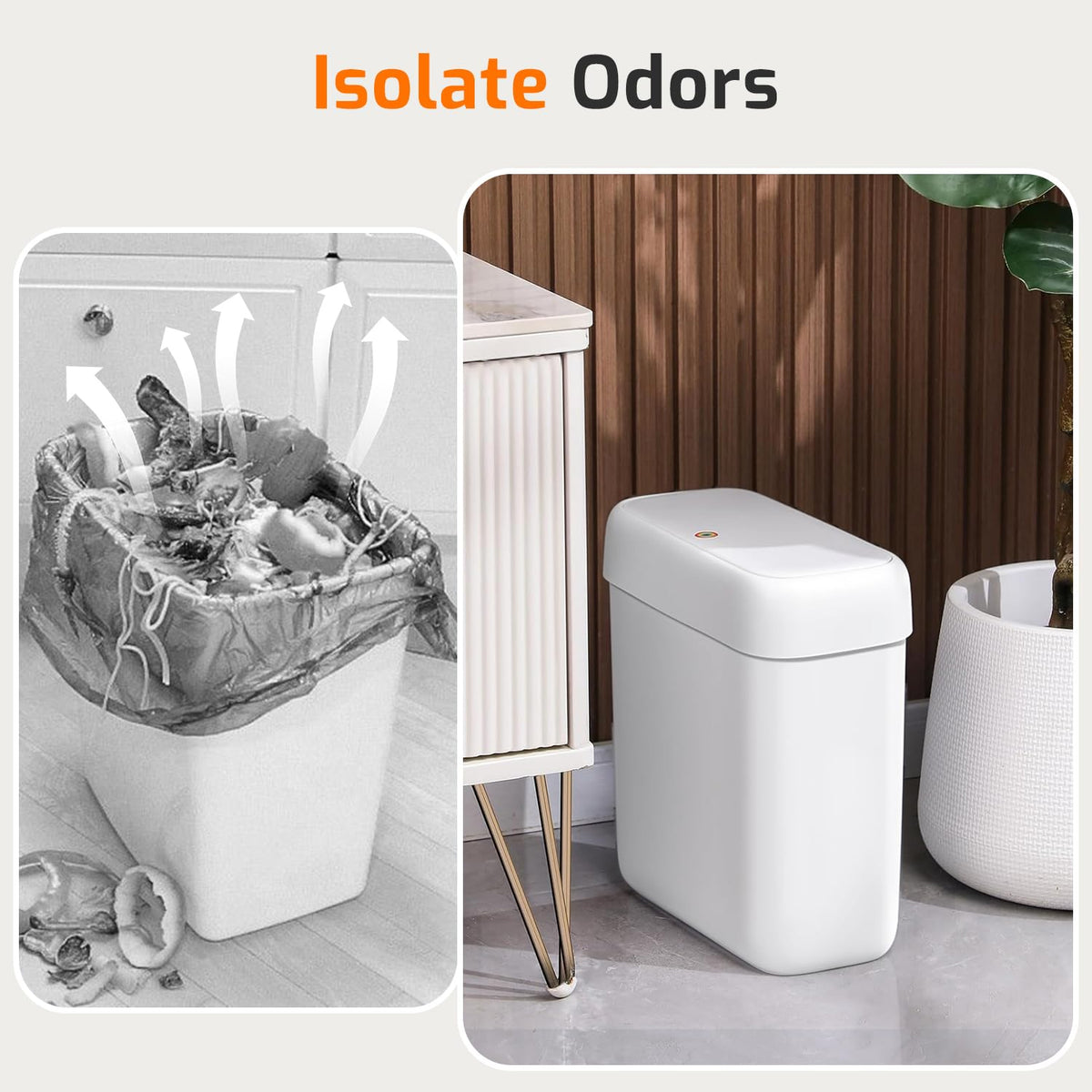 MOPALL pet-proof trash bin deters curious pets from tipping the can.
