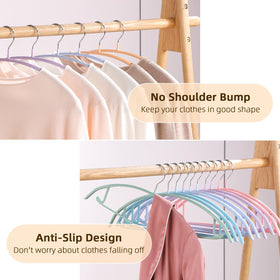 MOPALL hanger with built-in shoulder hooks and bottom bar for closet organization