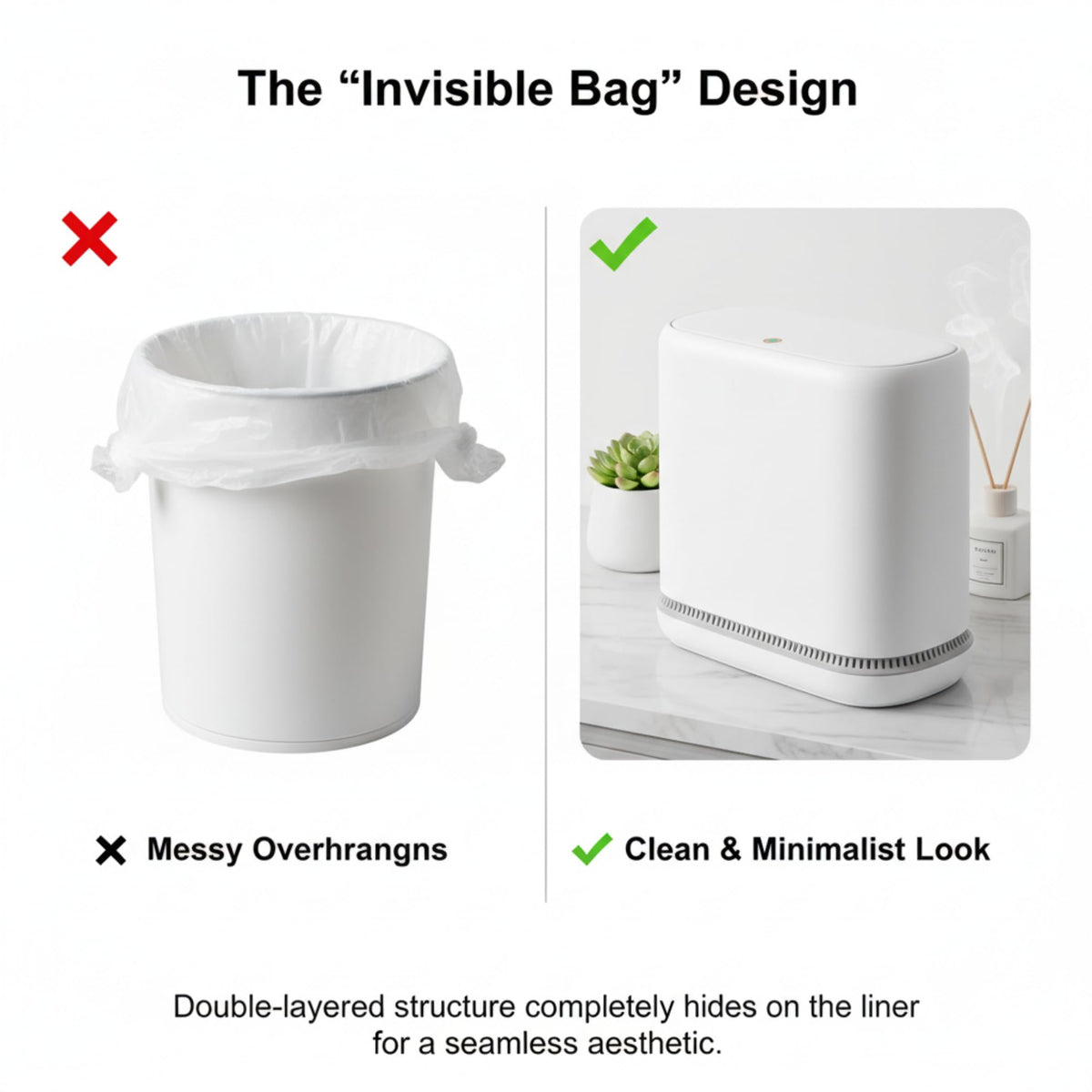 MOPALL slim 6-9 inch wide bathroom bin fits tight spaces.