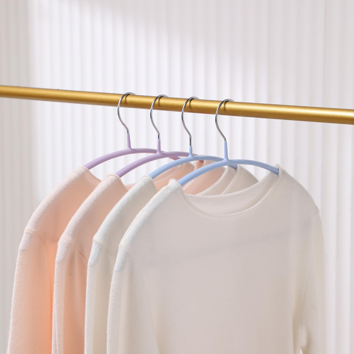 MOPALL space-saving hanger with dual hooks improves closet capacity
