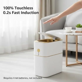 MOPALL touchless bin closed lid with inner bag ring for a neat appearance.