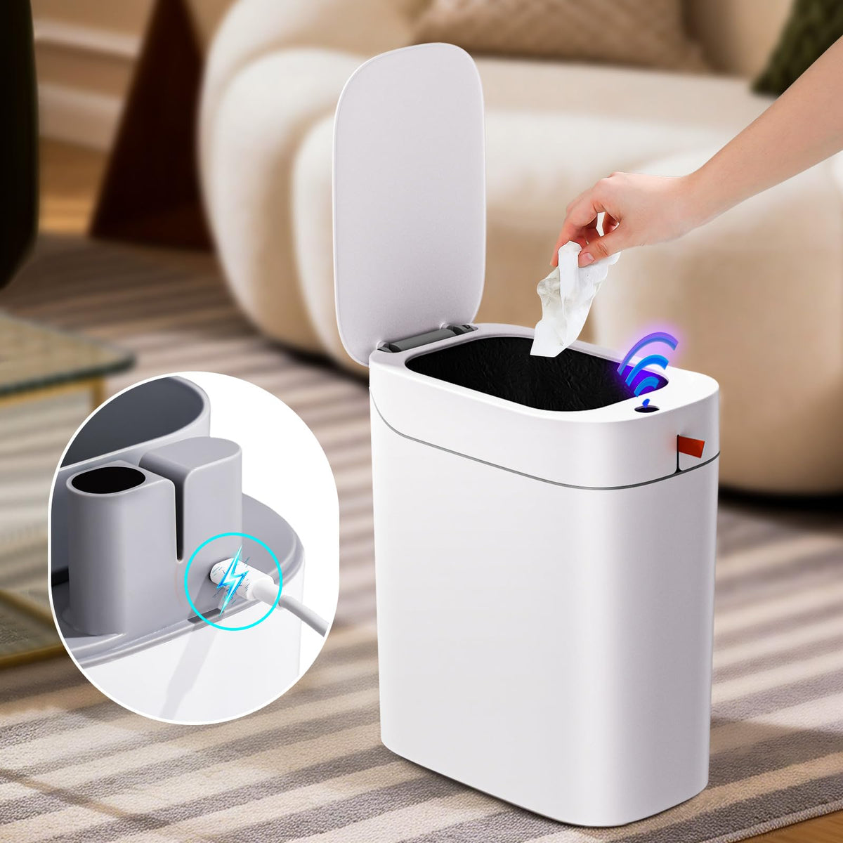 MOPUP auto bagging trash can streamlines waste management with built-in bagging