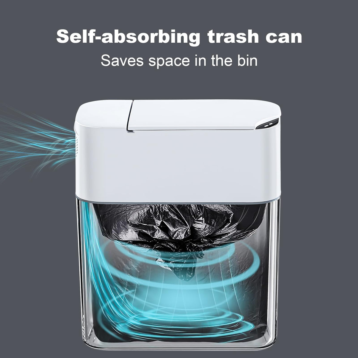 MOPUP slim 3.5 gallon trash bin fits tight spaces, odor contained.