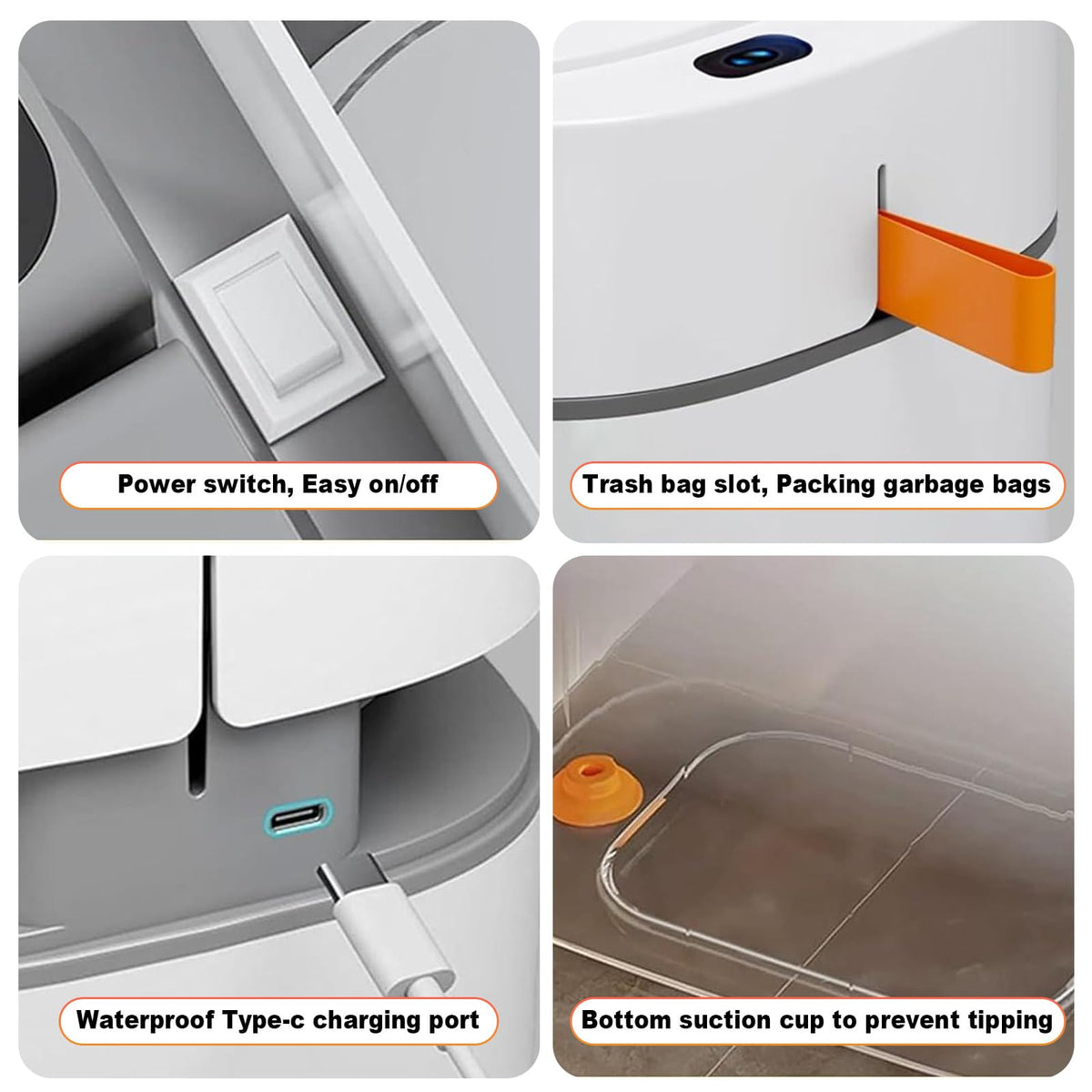MOPUP white modern trash can design blends with office or living areas