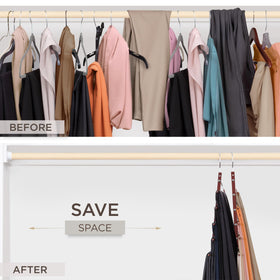 MORALVE 360 swivel pant hanger allows easy access from any angle
