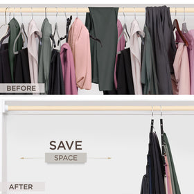 MORALVE 360° swivel hook simplifies loading and access to garments.