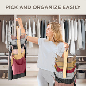 MORALVE 6-tier hanger system maximizes closet organization