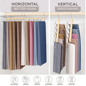 MORALVE jeans hanger multi-use design supports pants and scarves efficiently.