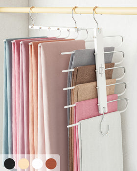 MORALVE pants hangers with a 360° swivel for easy loading and access