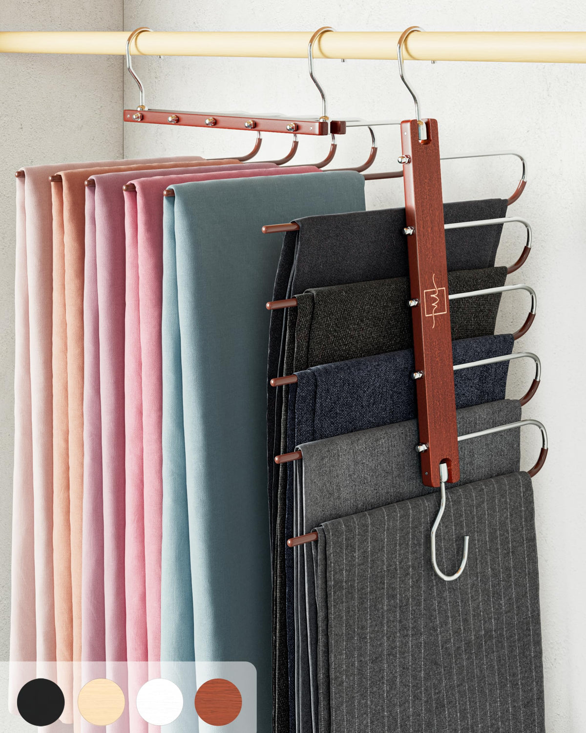 MORALVE pants hangers space-saving 2-pack keep closets tidy