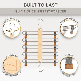 MORALVE space-saving closet hanger with 360 swivel hook for easy access