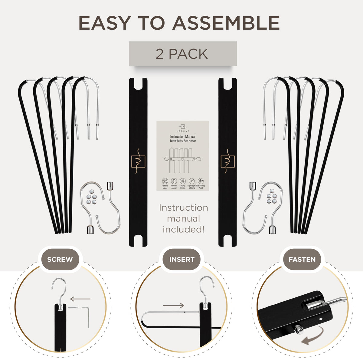 MORALVE two-pack creates a compact, organized closet rack.