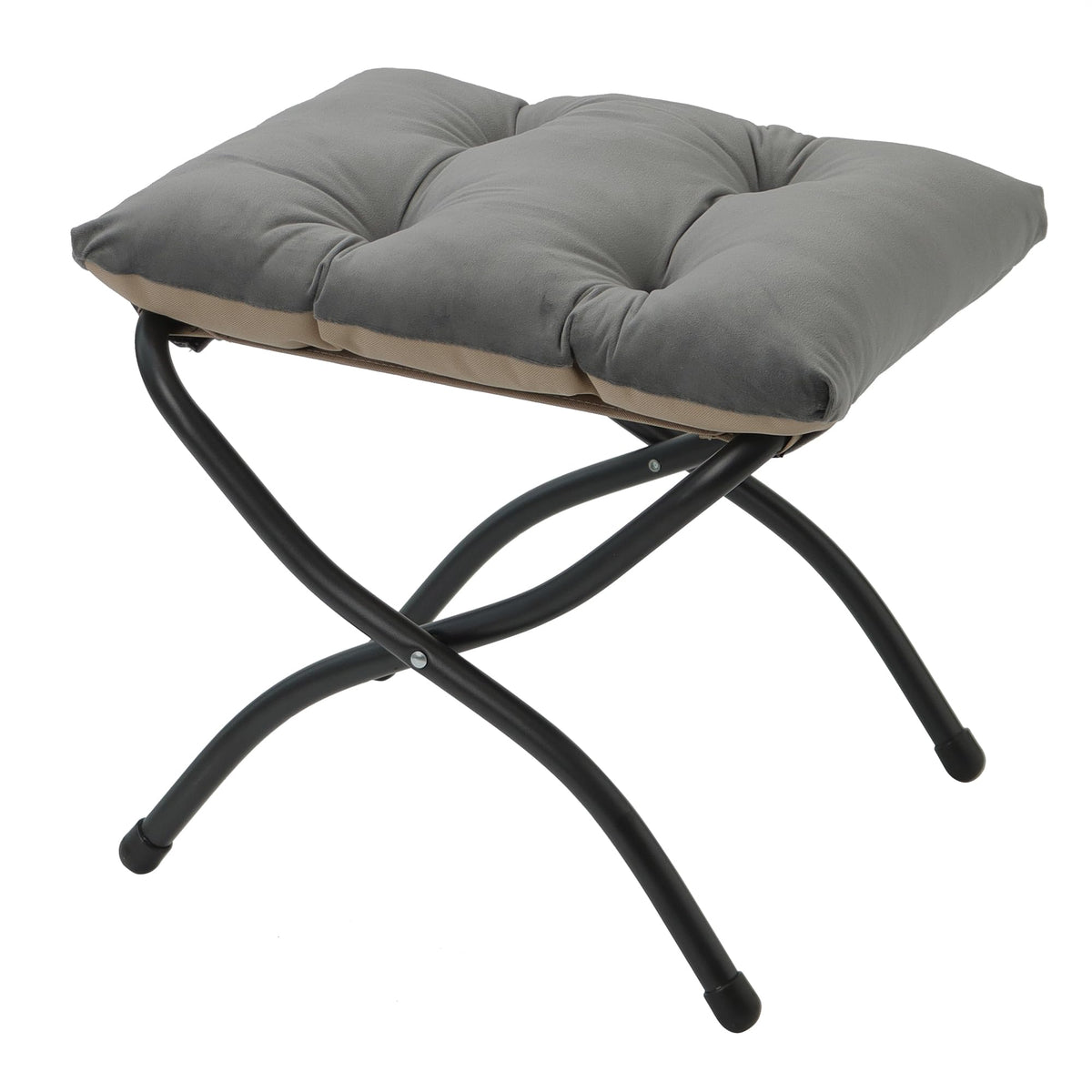 Mordchil HF folding ottoman in dark grey, versatile seating for living rooms