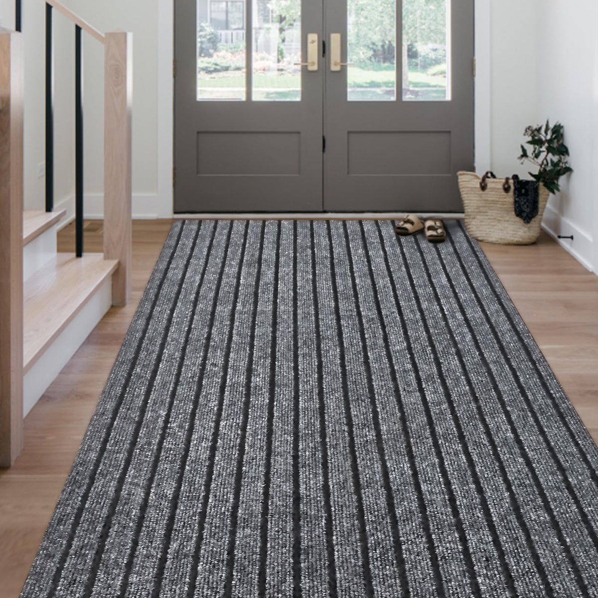 Morefany runner 2 ft by 6 ft front view with durable entryway protection