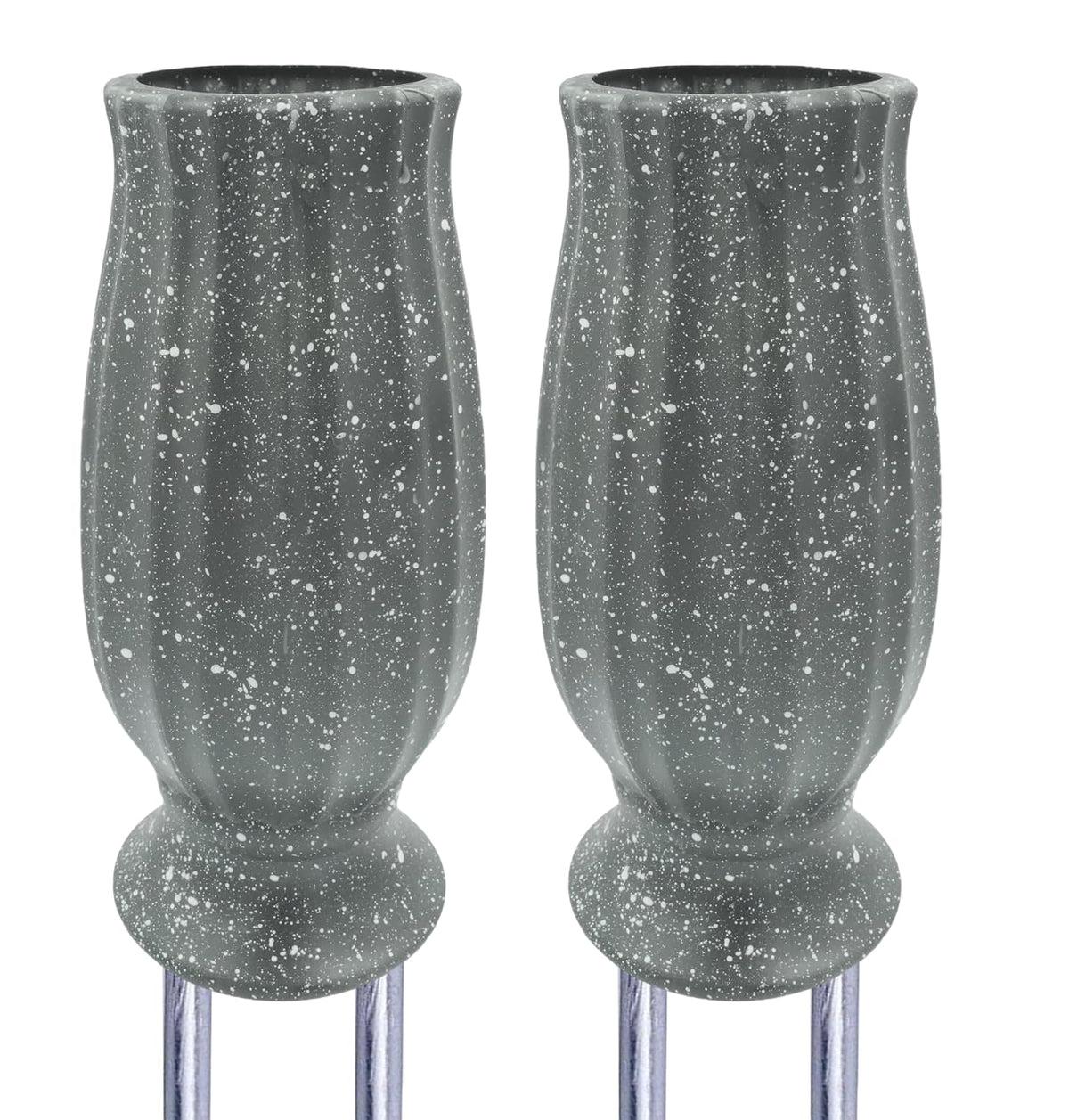 Moriahan cemetery vase in grey durable plastic for long-lasting grave decor.