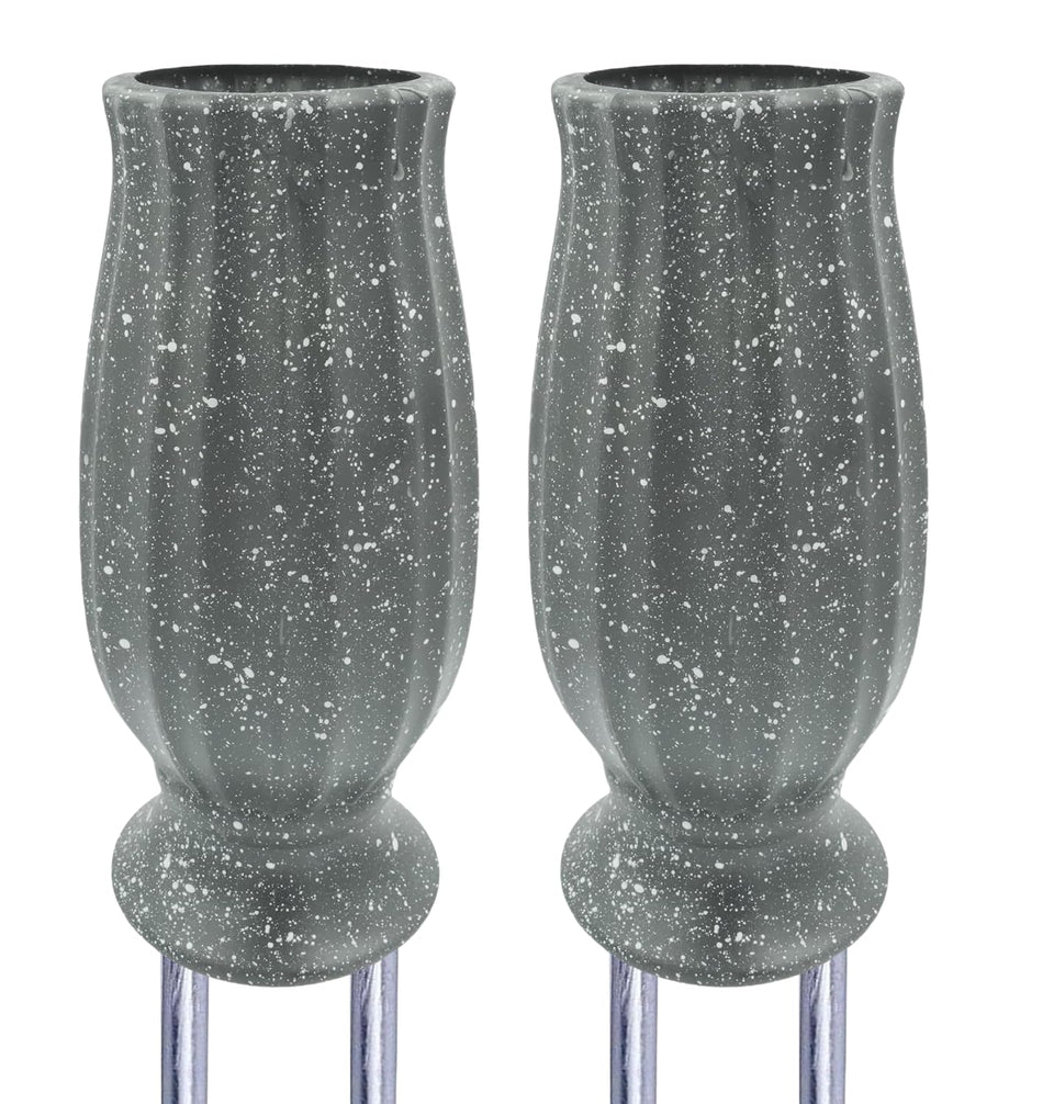 Moriahan cemetery vase in grey durable plastic for long-lasting grave decor.