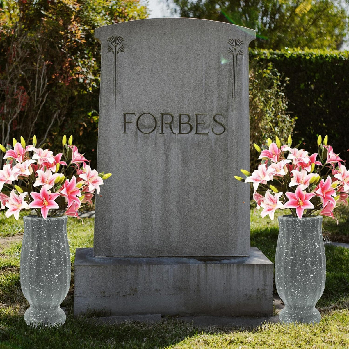 Moriahan elegant cemetery decor suitable as a memorial gift.