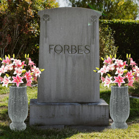 Moriahan elegant cemetery decor suitable as a memorial gift.