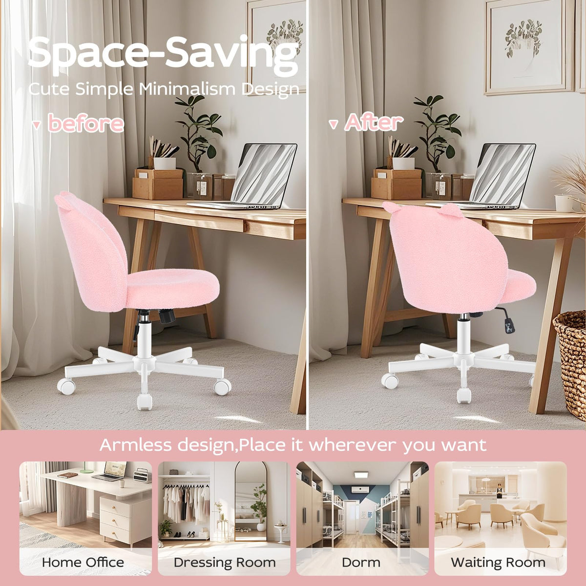 Morkprism backrest provides lumbar support for good posture.