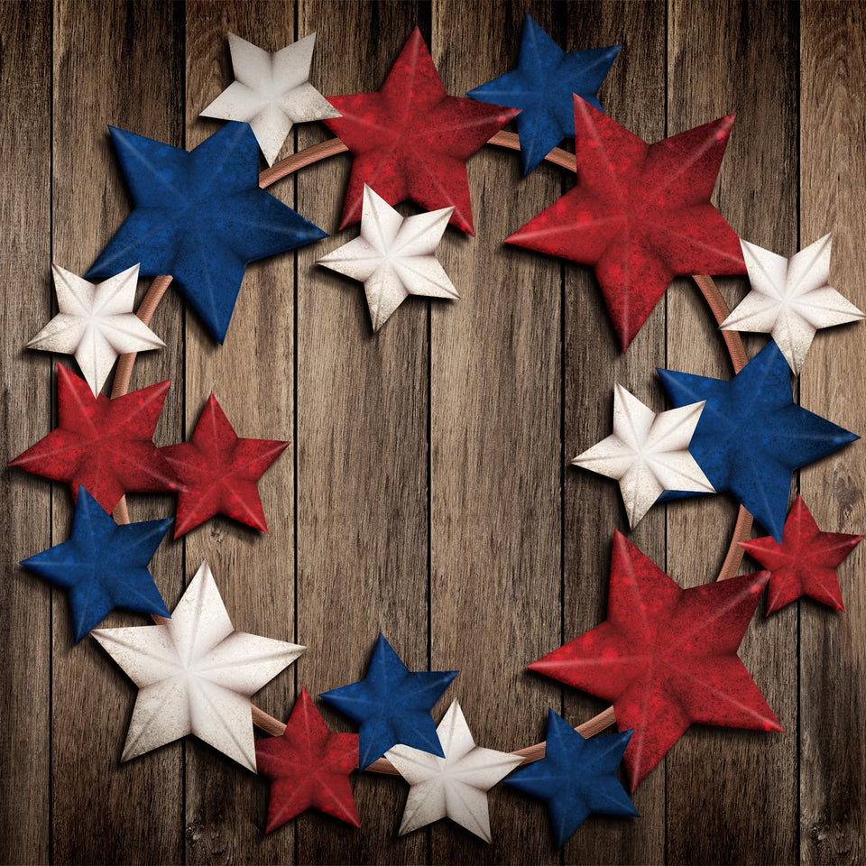 MorningRo metal patriotic wreath on front door adds festive curb appeal