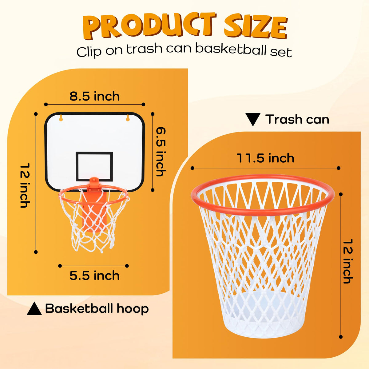 Morning Sun basketball net waste basket adds sporty flair to any room.