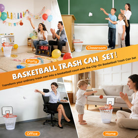 Morning Sun office trash can with basketball design enhances decor and organization.