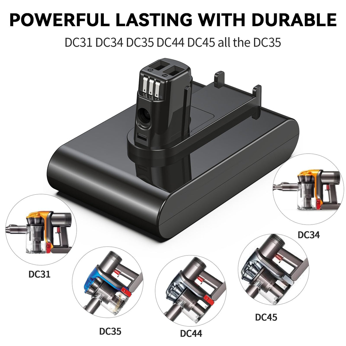 Morpilot DC35 battery used in handheld vacuum for extended cleaning sessions