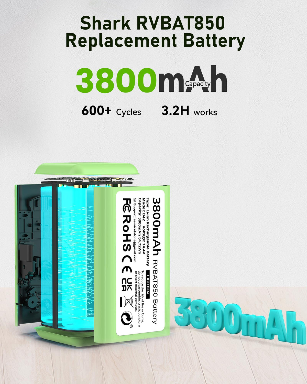 Battery charging time and quick-fill indicator for RVBAT850