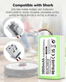 Close-up of Morpilot RVBAT850 battery visual for Shark models