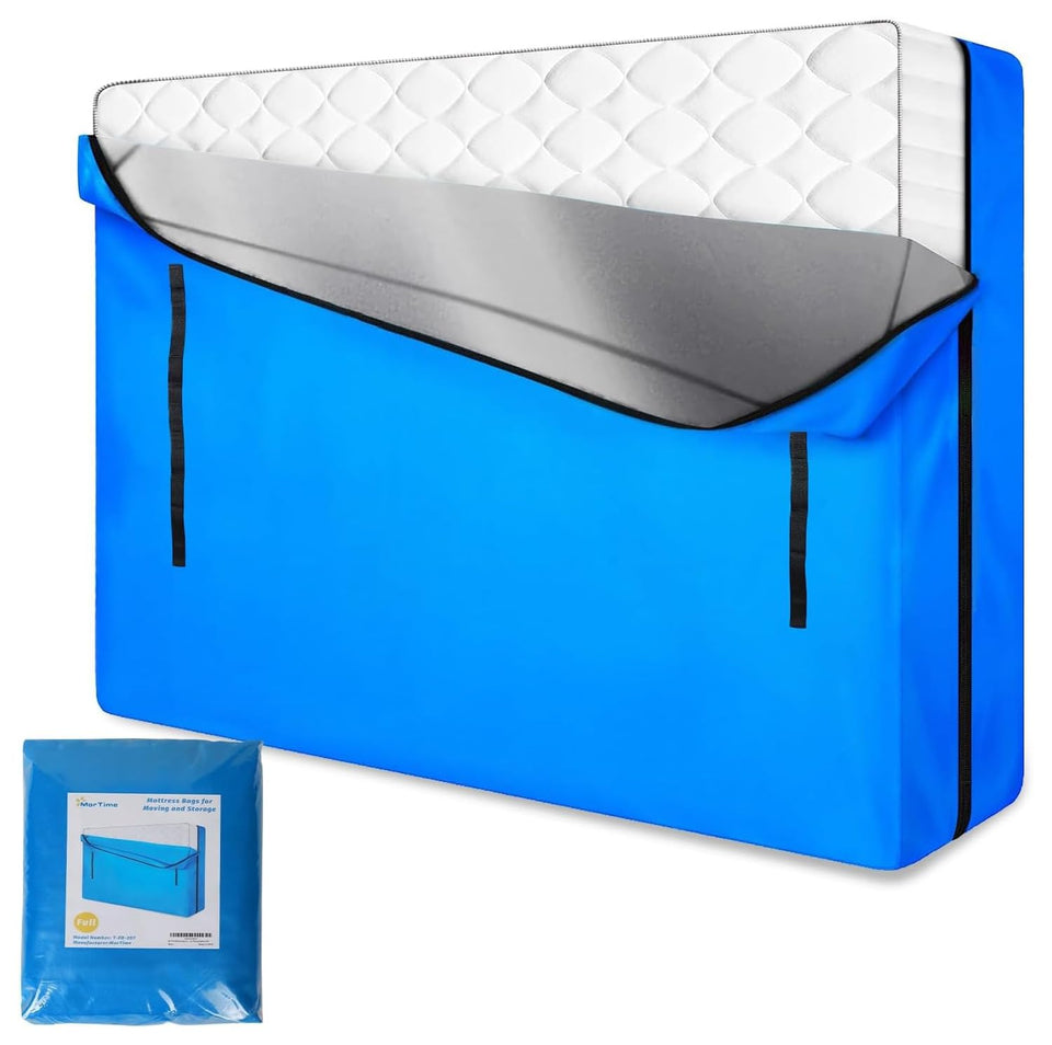 MorTime mattress bag with double zippers protects from dust during moving and storage.