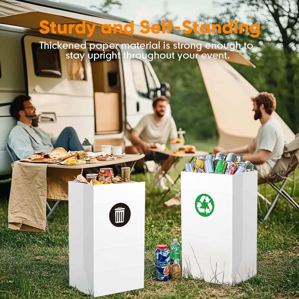 Moryimi 30-gallon trash can handles high-volume events.