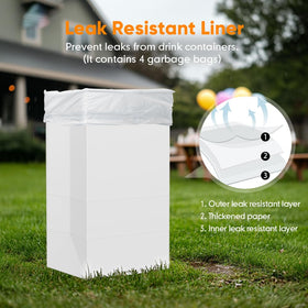 Moryimi leak-resistant liner with sorting stickers keeps trash tidy.