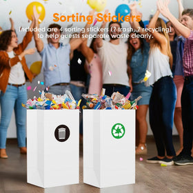 Moryimi party trash can in use at event.