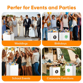 Moryimi sleek white finish blends with party decor.