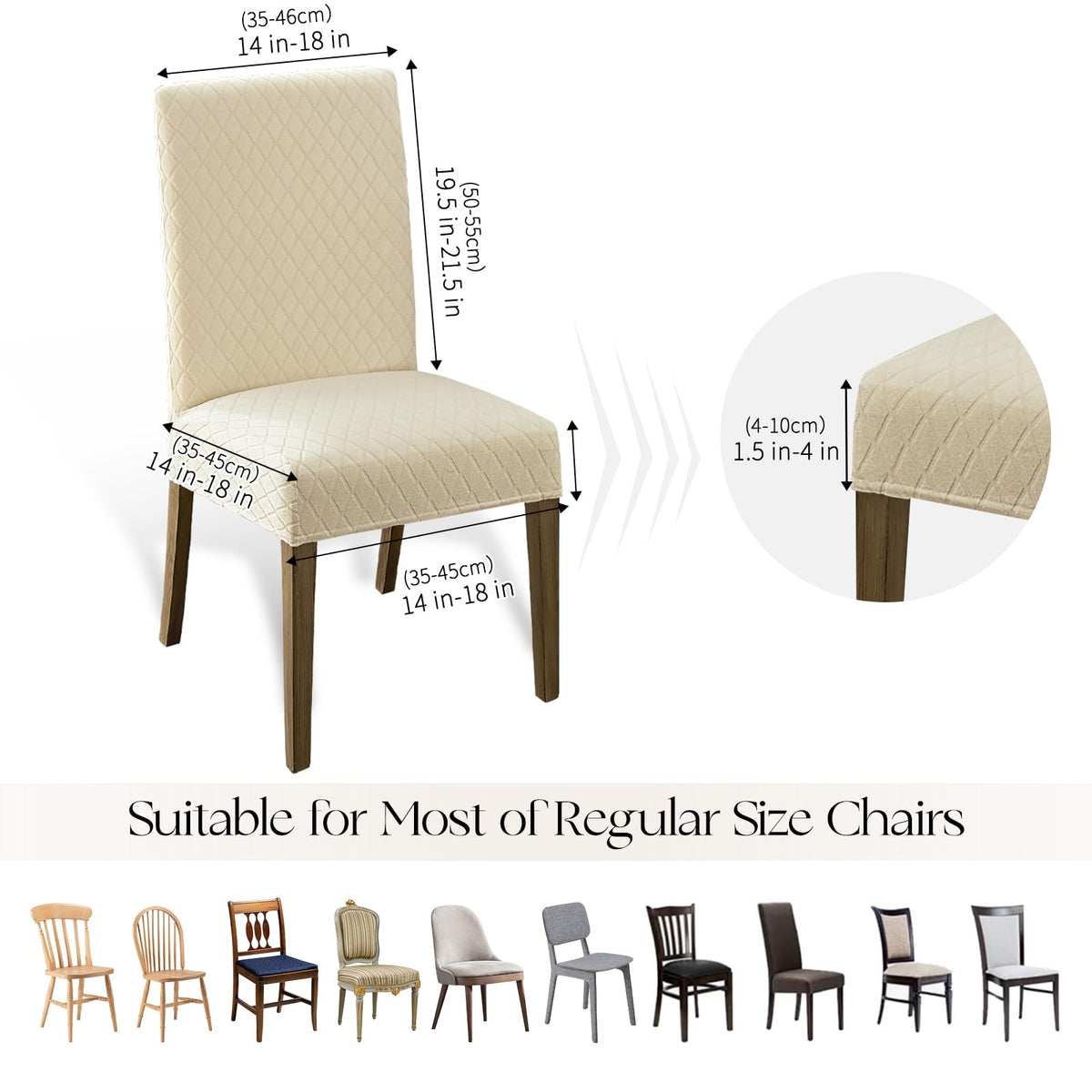 MOSAYT banquet chair cover in beige is ideal for events and parties.